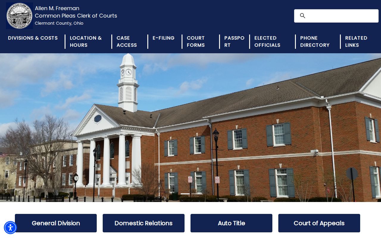 Clermont County court docket Common Pleas Clerk division