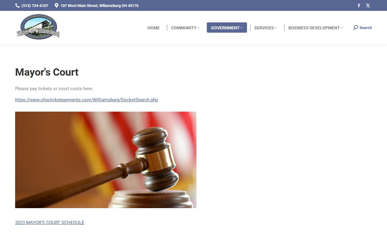 Williamsburg court records Mayor's Court official page